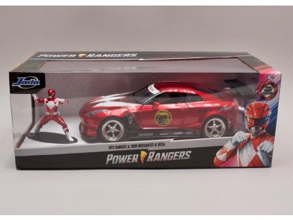 Nissan GT R R35 2009 + figurka Red Ranger %22Power Rangers%22 1 24 Jada Toys 31908 01
