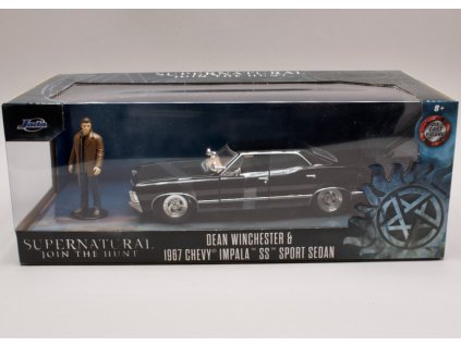 Chevrolet Impala SS Sport sedan 1967 + figurka %22Dean Winchester%22 Supernatural 1 24 Jada Toys 31250 01