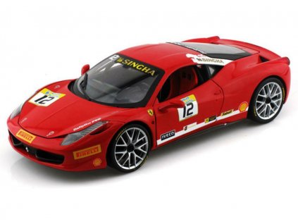 Ferarri 458 Challenge #12 2011 červená %22heritage series%22 1 18 Hotwheels BTC89 01