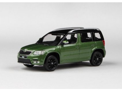 Škoda Yeti FL 2013 zelená Cosmic metalíza černá střecha 1 43 Abrex 143AB 031QK b 01