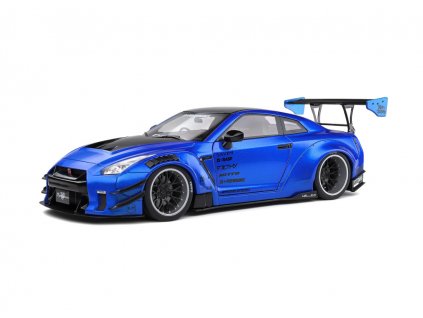 Nissan GT R R35 W Liberty Walk Body Kit 2.0 metalíza modrá 1 18 Solido 1805801 01