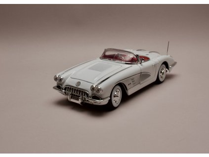 Chevrolet Corvette 1958 bílo stříbrná 1 18 Motor Max 73109 01