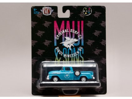 Chevrolet Apache 1958 Stepside %22original Surf Co%22 modrá 1 64 M2 Machines 11228 R68 01