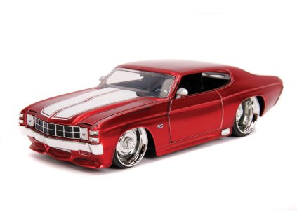 Chevrolet Chevelle 1971 červená bílé pruhy 1 24 Jada Toys 31654 01