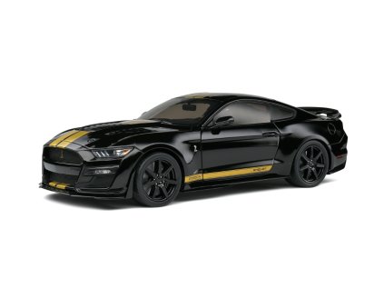 Ford Mustang Shelby GT500 H 2023 černá zlaté pruhy 1 18 Solido 1805910 01
