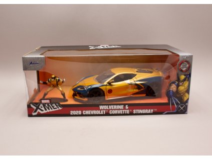 Chevrolet Corvette C8 Stingray 2020 + figurka %22Wolverine%22 Movie Marvel X Men 1 24 Jada Toys 253225025 01