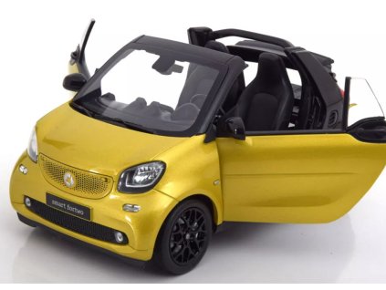 Smart Fortwo Cabrio 2014 A453 Soft top metalíza žlutá černá 1 18 Norev Smart Collection B66960289 02