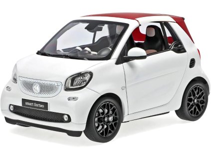 Smart Fortwo Cabrio 2015 A453 Soft top bílá červená střecha 1 18 Norev Smart Collection B66960291 02