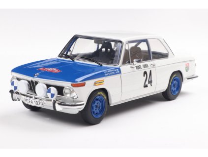 BMW 2002 Tii #24 Rally Monte Carlo 1969 bílo modrá 1 18 Solido 1808603 01