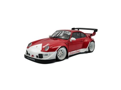 Porsche 911 (993) RWB Bodykit Rauh Welt %22Porco Rosso%22 2020 červeno bílá 1 18 Solido 1808505 01