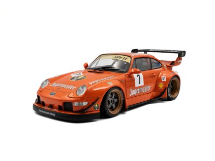 Porsche 911 (993) #7 RWB Rauh Welt Bodykit Jägermeister 2020 oranžová 1 18 Solido 1808506 01