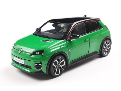 Renault 5 E Tech 2024 Vert pop 2024 zelená černá střecha 1 18 Solido 1812603 01