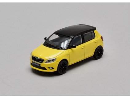 Škoda Fabia II Facelift RS žlutá-černá střecha 1:43 Abrex