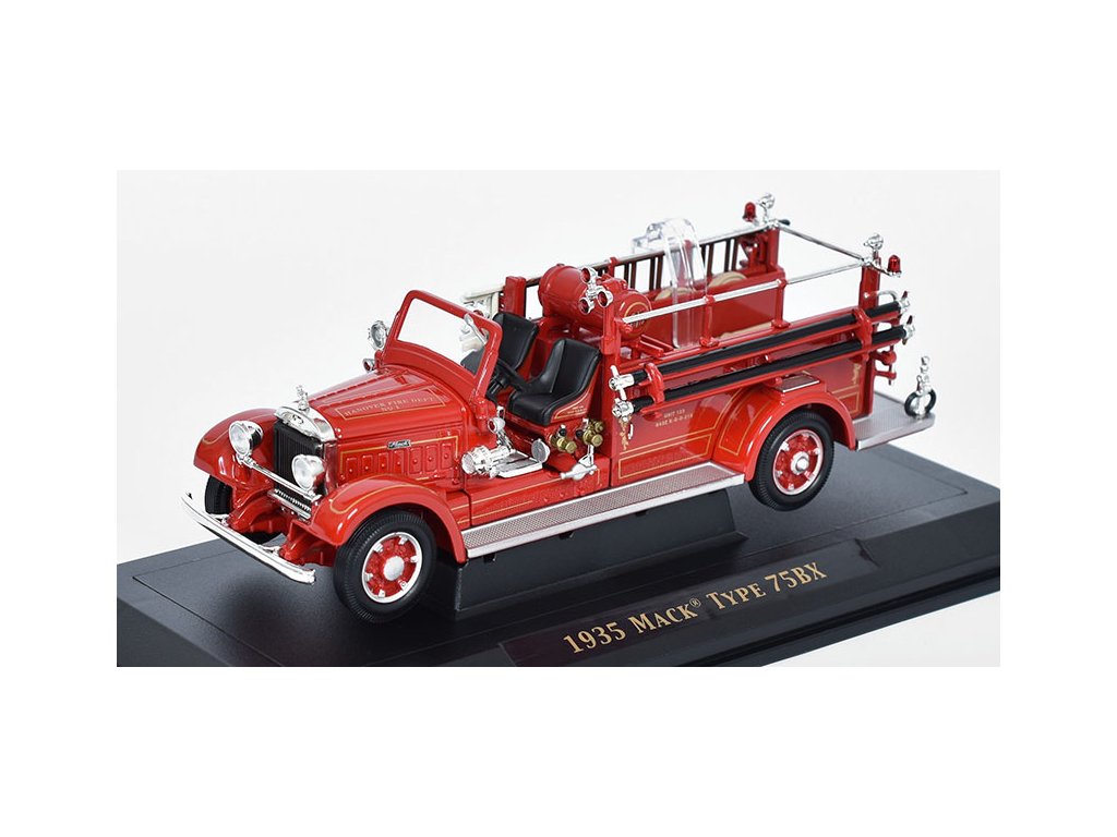 Mack Type 75BX hasičské auto 1:43 - Lucky Die Cast  Mack Type 75 BX 1935 - hasičské auto 1/43