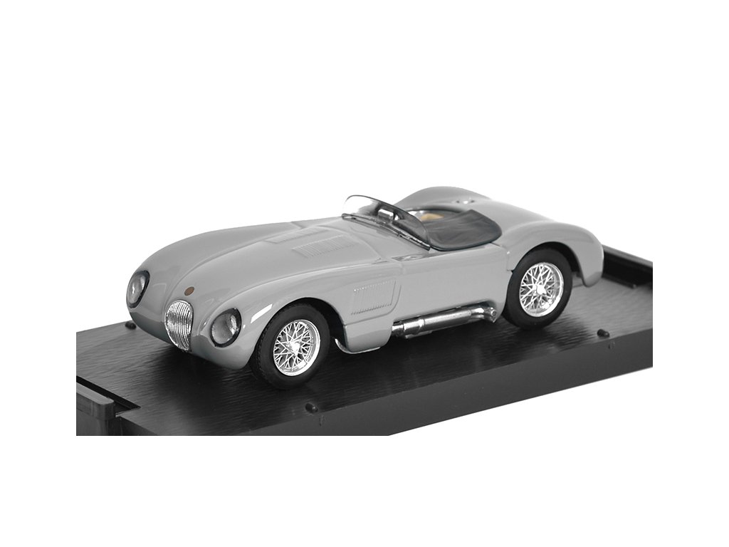 Jaguar C type Stradale Spider šedá 1953 1:43 - Brumm  Jaguar C-type Stradale Spider 1953 - kovový model auta