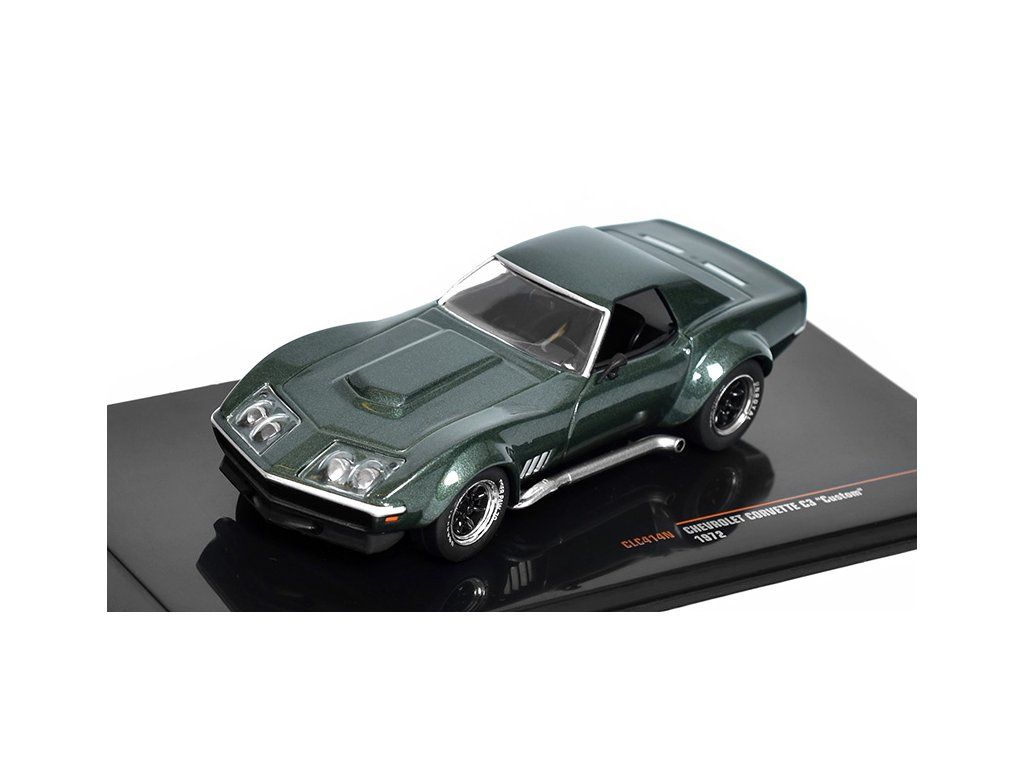CHEVROLET CORVETTE C3 CUSTOM 1972 DARK GREEN METAL IXO CLC414N 1/43 4895102328529