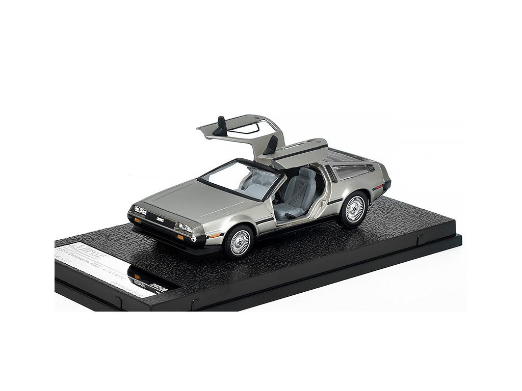 Modèle Réduit DeLorean DMC-12 1:43 - Voiture En Métal Argenté - Portes Ouvrantes
