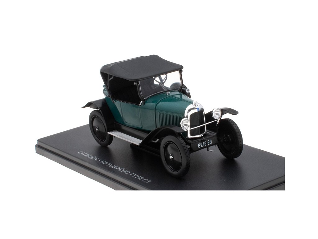 Citroen 5 HP Torpedo Type C3 1:24 - Hachette časopis s modelem  Citroen Type C3 5HP Torpedo - kovový model auta
