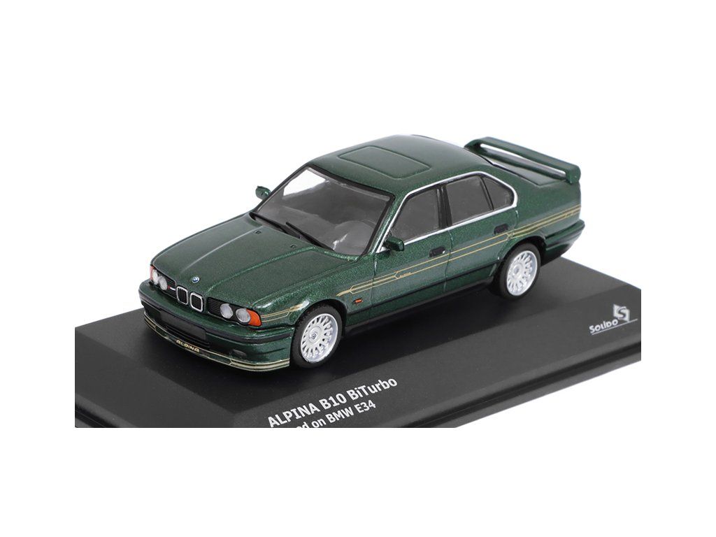 Miniature Solido 1/43 – BMW Série 5 E34 ALPINA B10 BiTurbo – Verte, Neuve