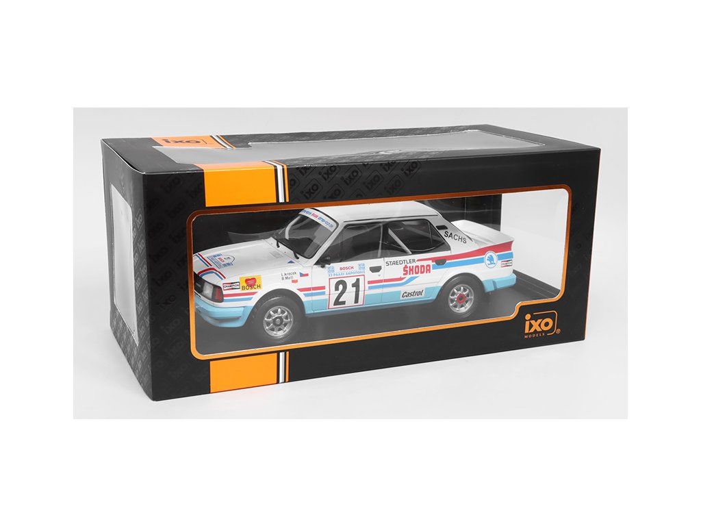 Miniature IXO 1/18 - Skoda 130 LR #21 - Rallye Acropolis 1986 - Krecek/Motl