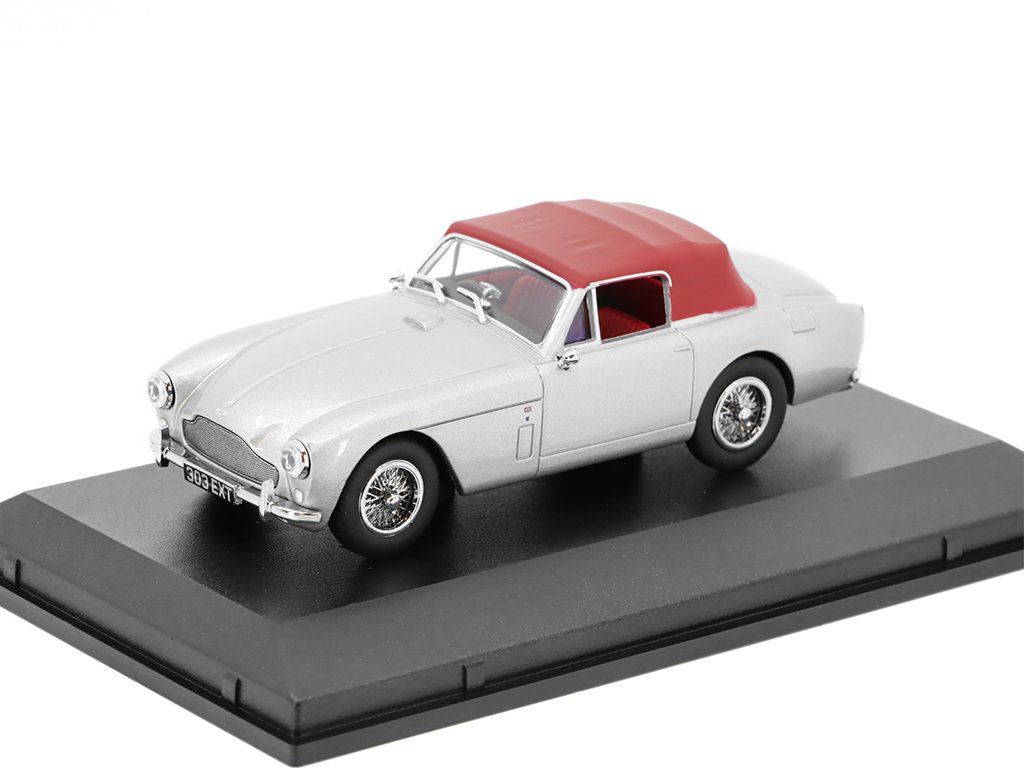 Coche miniatura Aston Martin DB2 1/76 Oxford MkIII DHC gris/matt-rojo - Coches-miniaturas.es