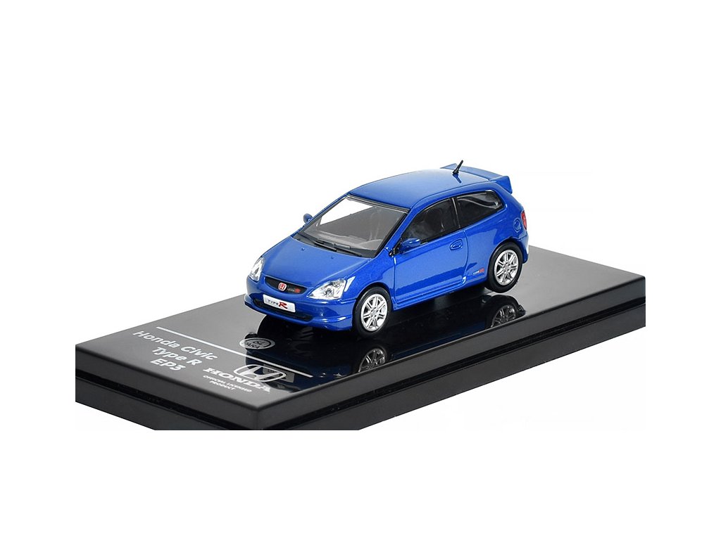 Honda Civic Type R EP3 2001 modrá 1:64 - PARAGON Models  Honda Civic Type R EP 3 2001 - kovový model auta 1/64