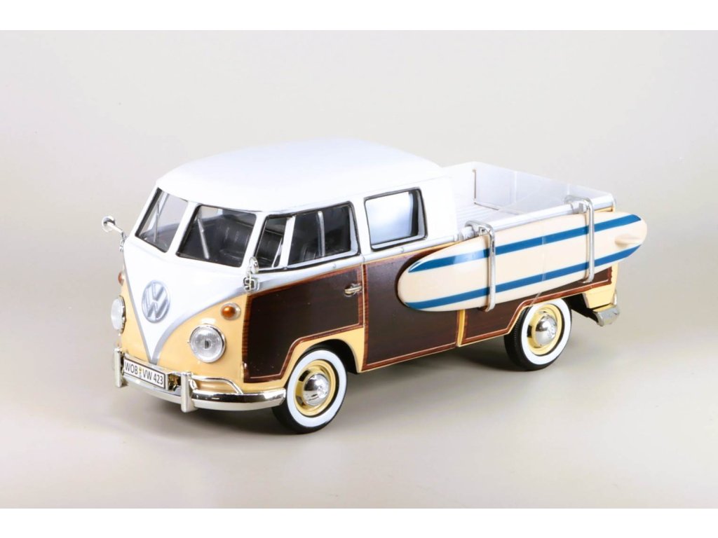 Volkswagen Type 2 T1 Pick-up + Surfboard 1:24 - MOTORMAX  VW T1 - kovový model