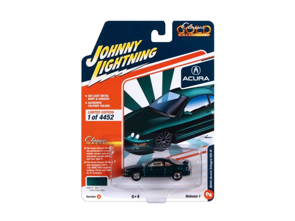 Acura Inregra Type-R 2000 zelená 1:64 - Johnny Lightning  Acura Inregra - kovový model