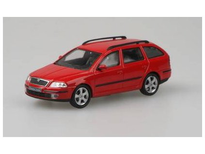 Škoda Octavia Combi 2004 červená 1:43 - Abrex  Škoda Octavia II Combi 2004 - Červená Corrida Uni - kovový model auta