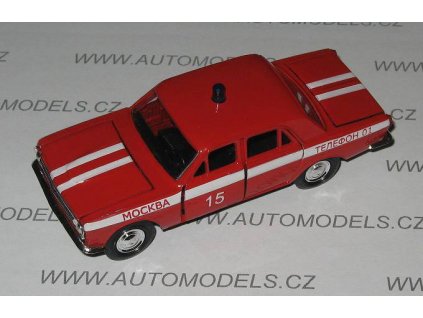 Časopis s modelem VOLHA GAZ – 24 hasičské auto  VOLHA GAZ – 24 hasičské auto - kovový model auta