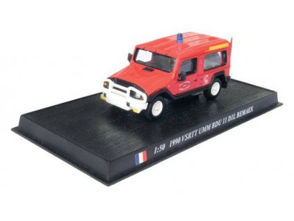 VSRTT UMM BDU 11 D1L BEMAEX hasičské auto 1:43 - 1990 časopis s modelem  1990 VSRTT UMM BDU 11 D1L BEMAEX - z časopisu Kolekce hasičských vozidel