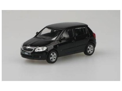 Škoda Fabia II 2006 Černá Magic Metalíza 1:43 - Abrex  Škoda Fabia 2 2006 - kovový model auta