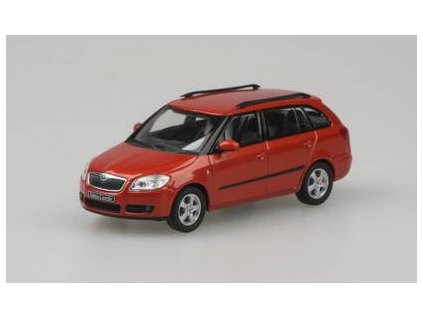 Škoda Fabia 2 Combi oranžová 1:43 - Abrex  Škoda Fabia II Combi 2007 - Oranžová Tangerine Metalíza - kovový model auta