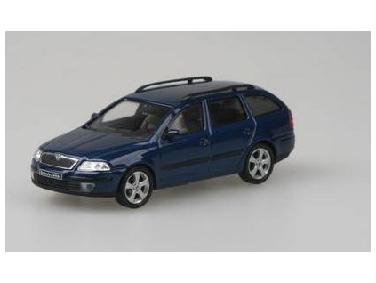Škoda Octavia II Combi 2004 Modrá Hlubinná Metalíza 1:43 - Abrex  Škoda Octavia 2 Combi (2004) 1:43 - Modrá Hlubinná Metalíza - kovový model auta