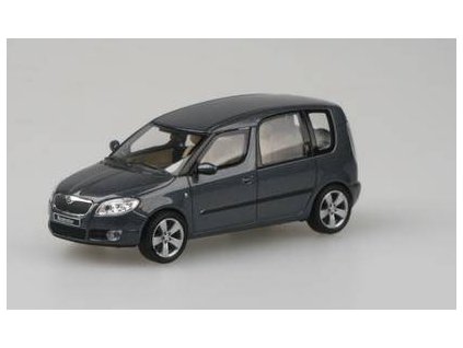 Škoda Roomster tm. šedá 1:43 - Abrex  Škoda Roomster 2006 - Šedá Anthracite Metalíza - kovový model auta