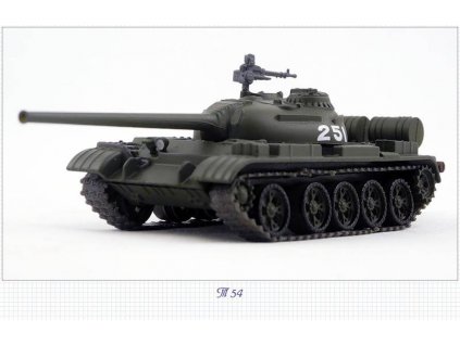 25 - Časopis s modelem - Tank - T-54 - Ruské tanky  25 - Časopis s modelem Tank - T-54 - kovový model tanku