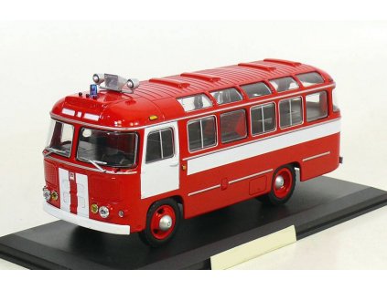 PAZ-672 hasiči 1:43 - ClassicBus - hasičské auto  PAZ 672 hasičský - autobus - kovový model auta