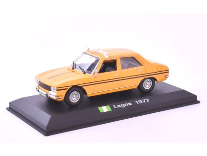 Peugeot 504 1:43 Lagos 1977 - Taxíky světa časopis s modelem  Peugeot 504 - kovový model taxi