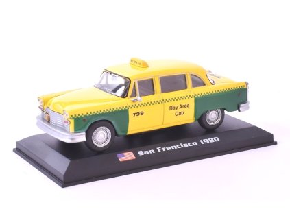 Checker 1:43 San Francisco 1980 - Taxíky světa časopis s modelem  Checker - kovový model taxi