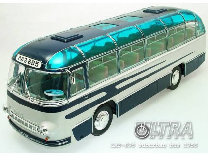 Časopis s modelem LAZ 695  Suburban bus - Ultra-models - autobus  LAZ 695  Suburban bus  - Ultra-modelss - autobus - kovový model auta