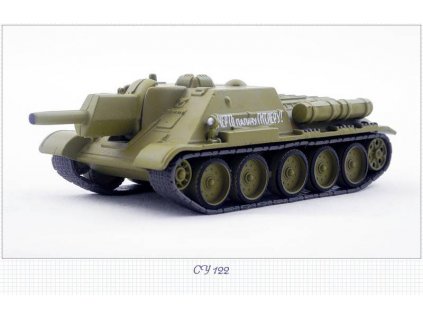 17 - Časopis s modelem - Tank - SU-122 - Ruské tanky  Časopis s modelem Tank -  SU-122 - kovový model tanku