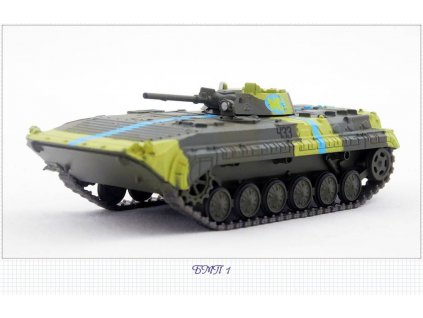 14 - Časopis s modelem -  BMP-1 - Ruské tanky  14 - Časopis s modelem BMP -1 - kovový model tanku