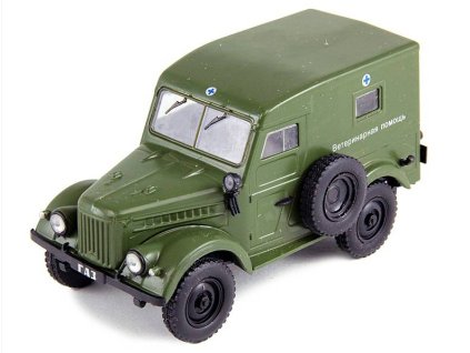 GAZ-69 Veterinární služba 1:43 - auto ve službě časopis s modelem #36  GAZ 69 - Veterinární služba - kovový model auta