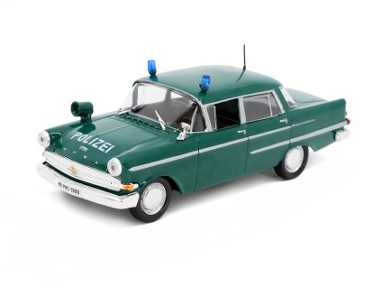 Opel Kapitan Polizei 1960 Berlínská Policie 1:43 - Policejní auta světa časopis s modelem #6  Opel Kapitan - kovový model auta