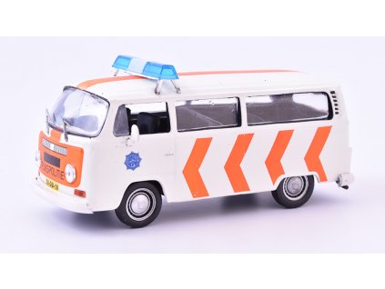 Volkswagen T2 1:43 - Policejní auta světa #17 časopis s modelem #17  Volkswagen Transporter T2 - kovový model auta