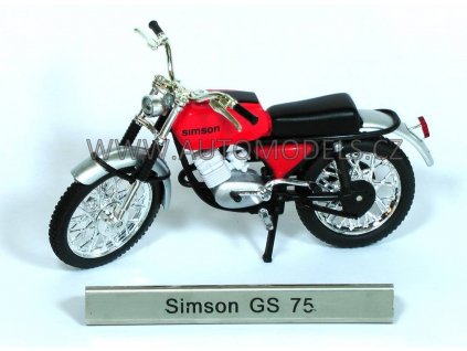 Simson GS 75  v měřítku 1/24 - East European Motorbikes  Simson GS 75 - kovový model motorky