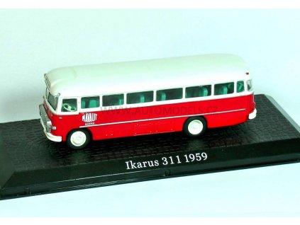 Ikarus 311 1959 autobus - časopis s modelem Bus Collection  Ikarus 311 1959 - kovový model autobusu