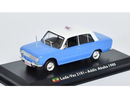 LADA 1200 VAZ-2101 taxi Addis Ababa 1980 1:43 - Taxíky světa časopis s modelem  Lada taxi - kovový model