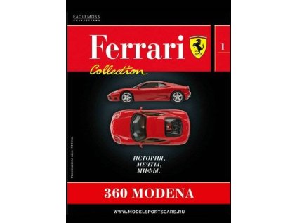 01 - 360 Modena - Časopis Ferrari Collection - bez modelu  Časopis o autech 360 Modena v ruštině bez modelu