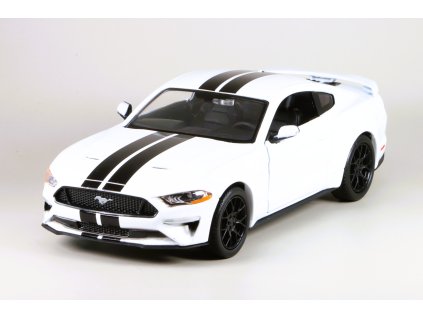 Ford Mustang GT 2018 bílá 1:24 - MOTORMAX  Ford Mustang - kovový model